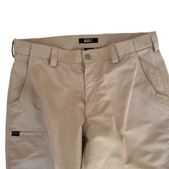 5.11 Tactical Men's Lightweight Khaki Flat Front Pants - 36x34 - Picture 3 of 6